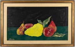 Fruits - peinture à l'huile de Gianpaolo Berto - 1967