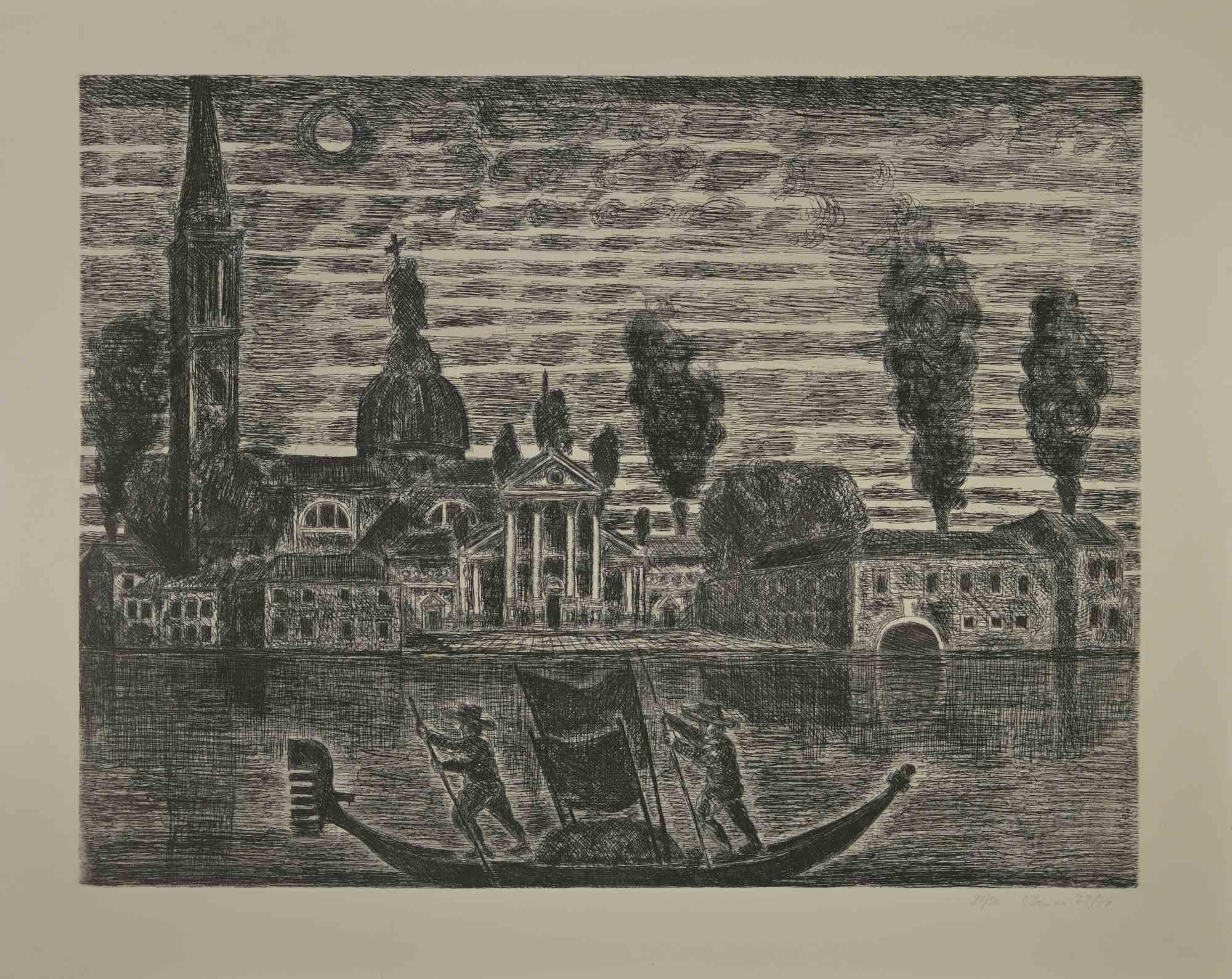 Gondoleros en Venecia es un grabado realizado por Gianpaolo Berto en 1974.

60 X 75 cm , sin marco.

Edición 23/50. Numerada y firmada por el artista en el margen inferior.

Buenas condiciones.

 
Gianpaolo Berto (1940) nació y creció en el