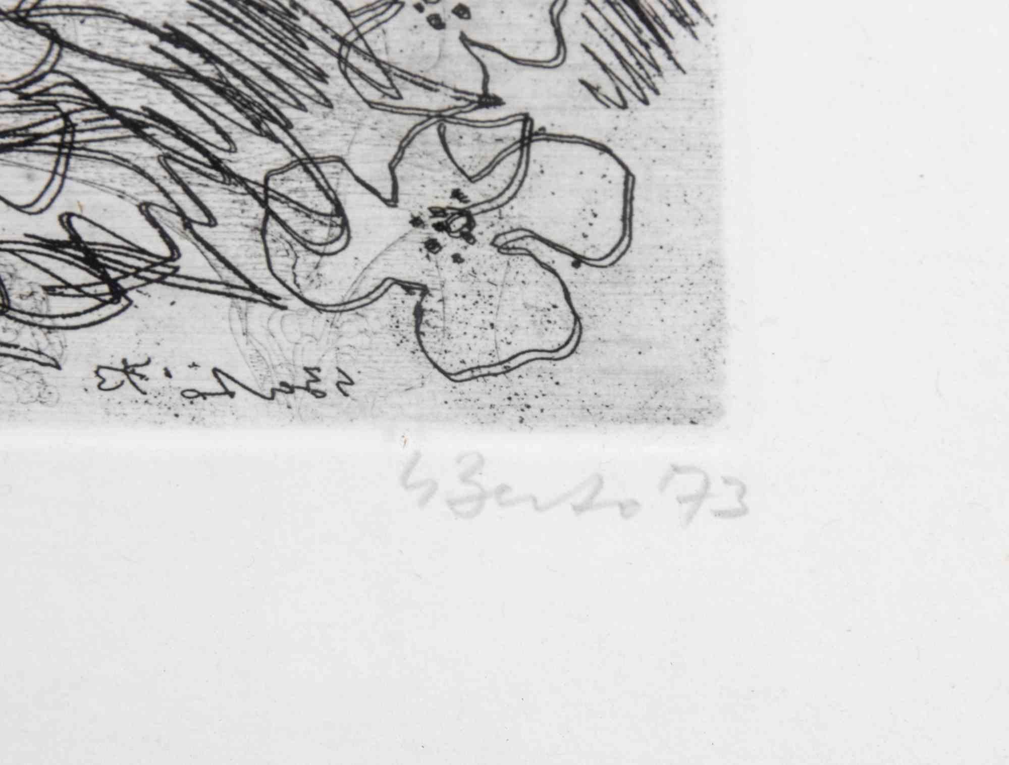 Retrato - Aguafuerte de Gianpaolo Berto - 1973 en venta 2