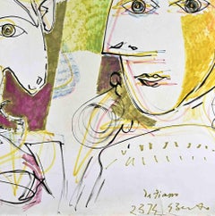 Portraits d'après Picasso - Dessin de Gianpaolo Berto - 1973