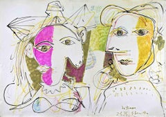 Portraits d'après Picasso - Dessin de Gianpaolo Berto - 1973