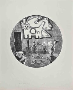 The Cat - Etching by Gianpaolo Berto - 1974