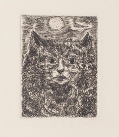 The Cat - Etching on Paper by Gianpaolo Berto - 1970s