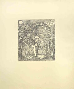 The Cave of Bethlehem - Etching by Gianpaolo Berto - 1976