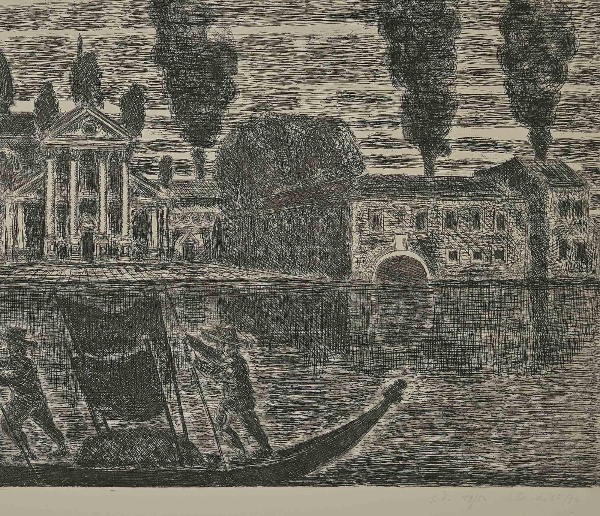 Venecia - Aguafuerte de Gianpaolo Berto - 1974 en venta 1
