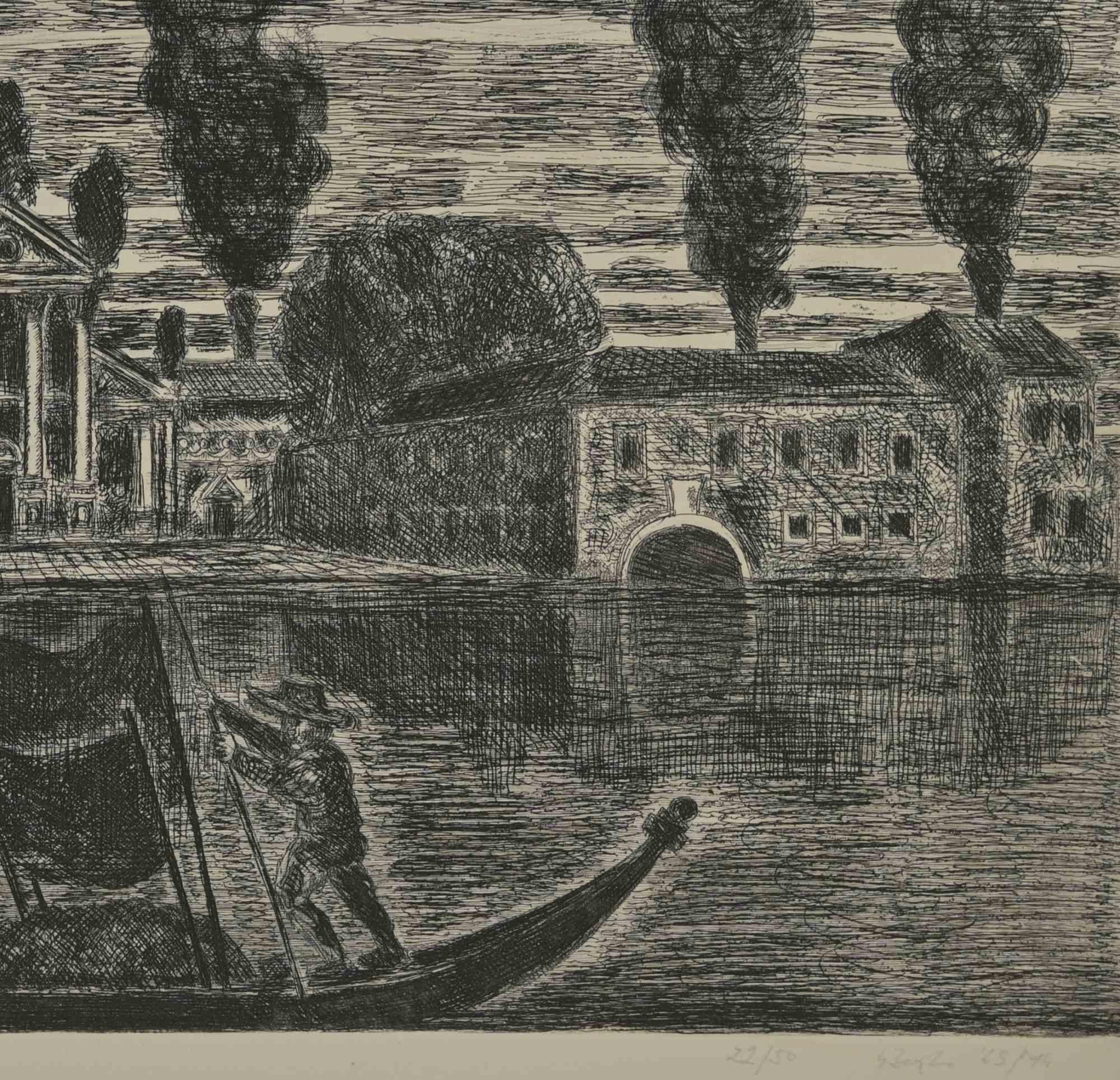 Venecia - Aguafuerte de Gianpaolo Berto - 1974 en venta 1