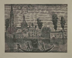 Venise - Gravure de Gianpaolo Berto - 1974