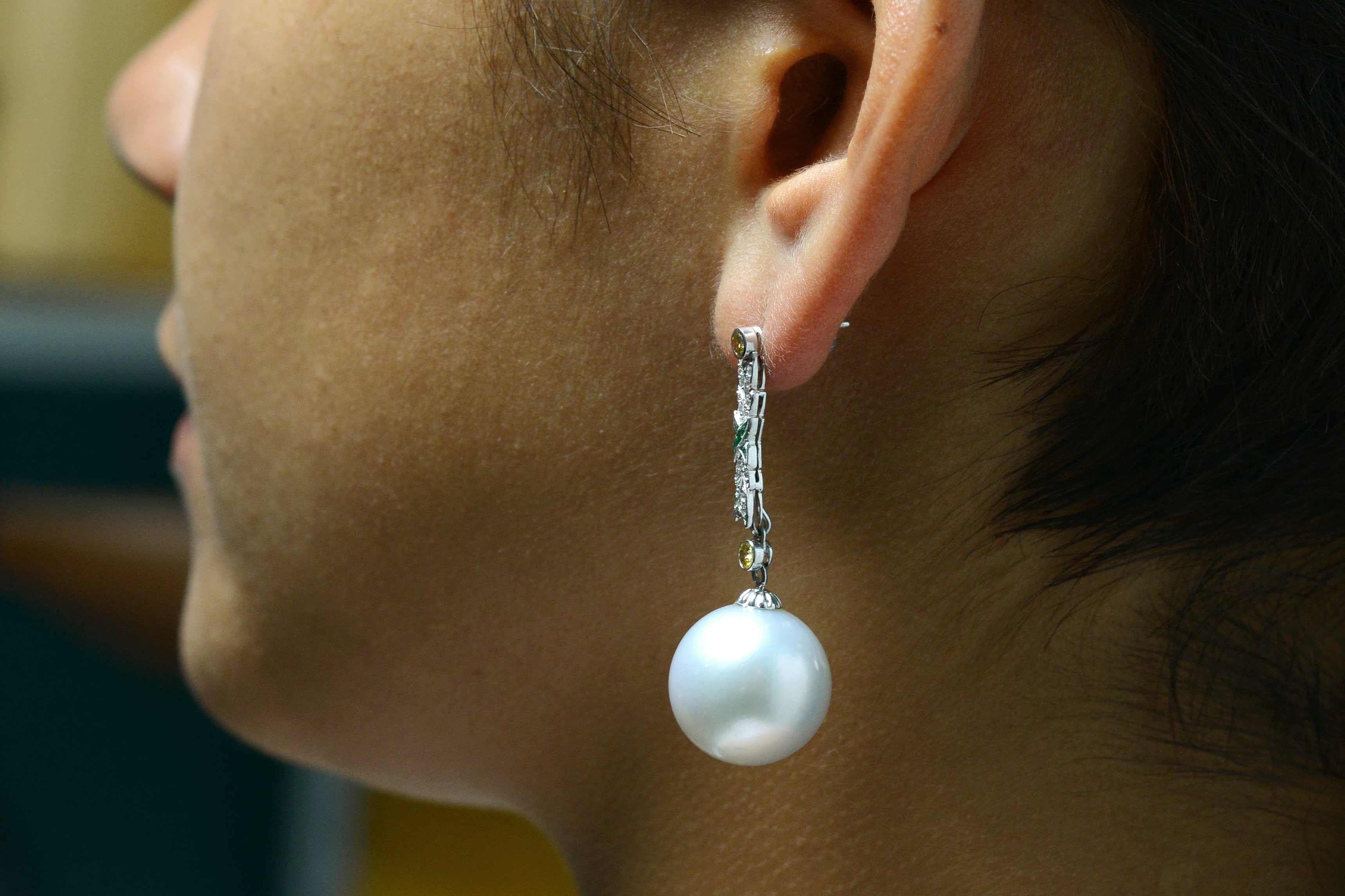 giant pearl drop earrings