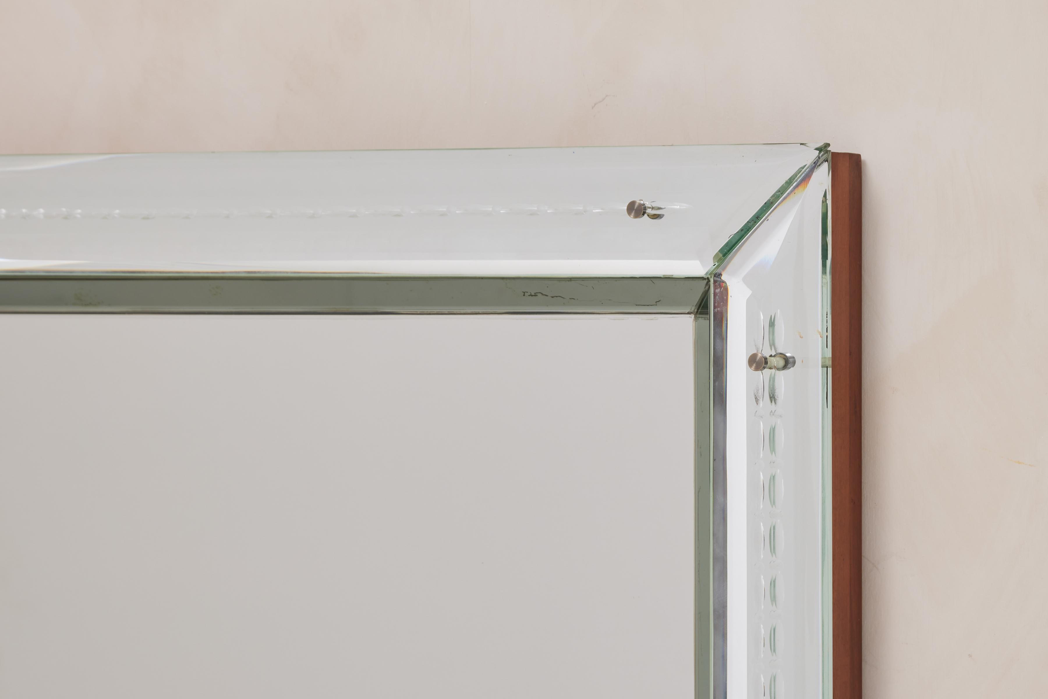 Mid-20th Century Giant 1940's Italian Etched Mirror For Sale