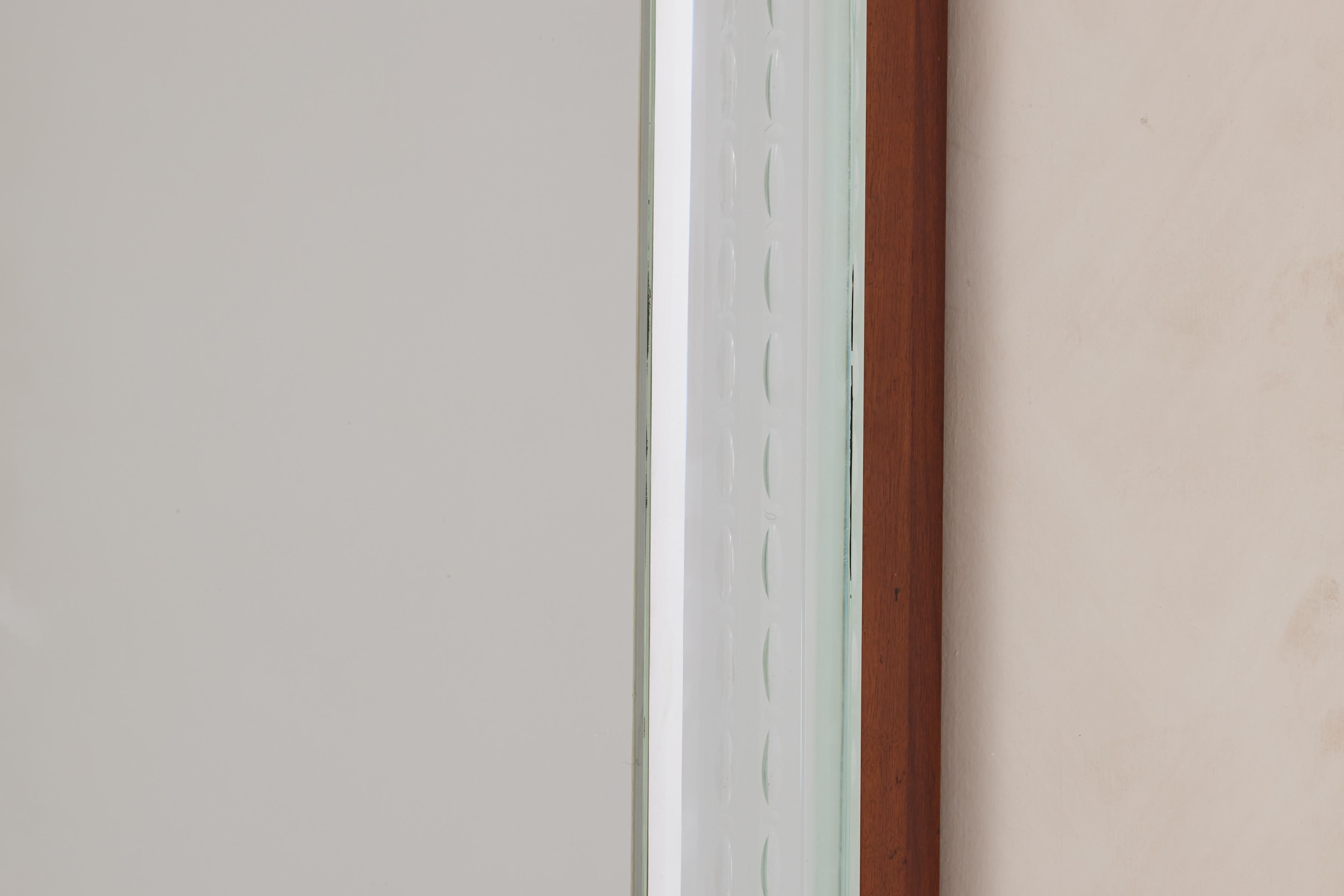 Giant 1940's Italian Etched Mirror For Sale 4