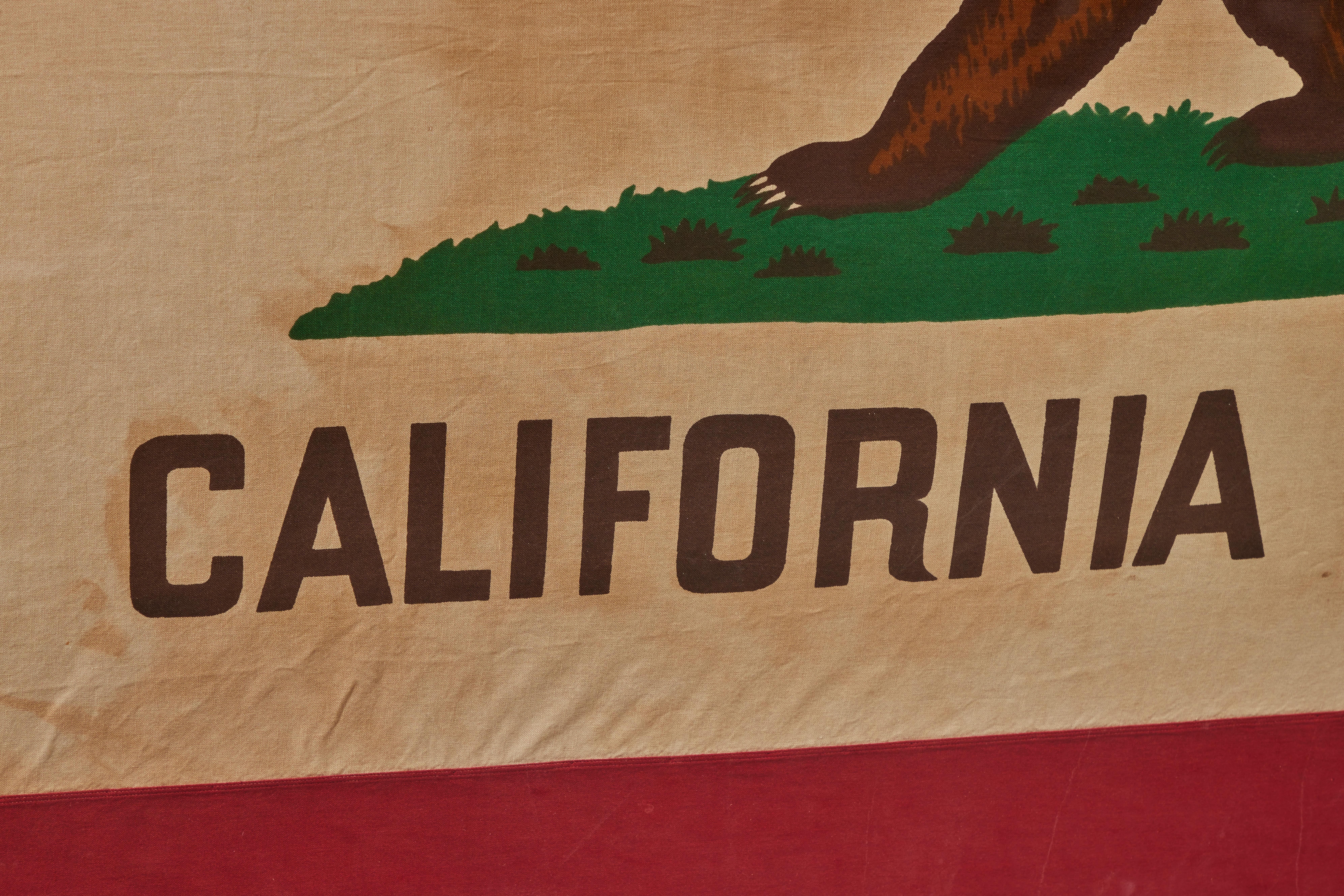 American Giant 1950s State of California Bear Framed Vintage Flag 