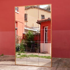 Miroir géant de style laiton 220 x 140 cm, France, années 1960