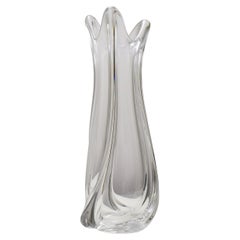 Giant 50cm Massive Blown Clear Crystal Glass Sculptural Vase by Val St. Lambert