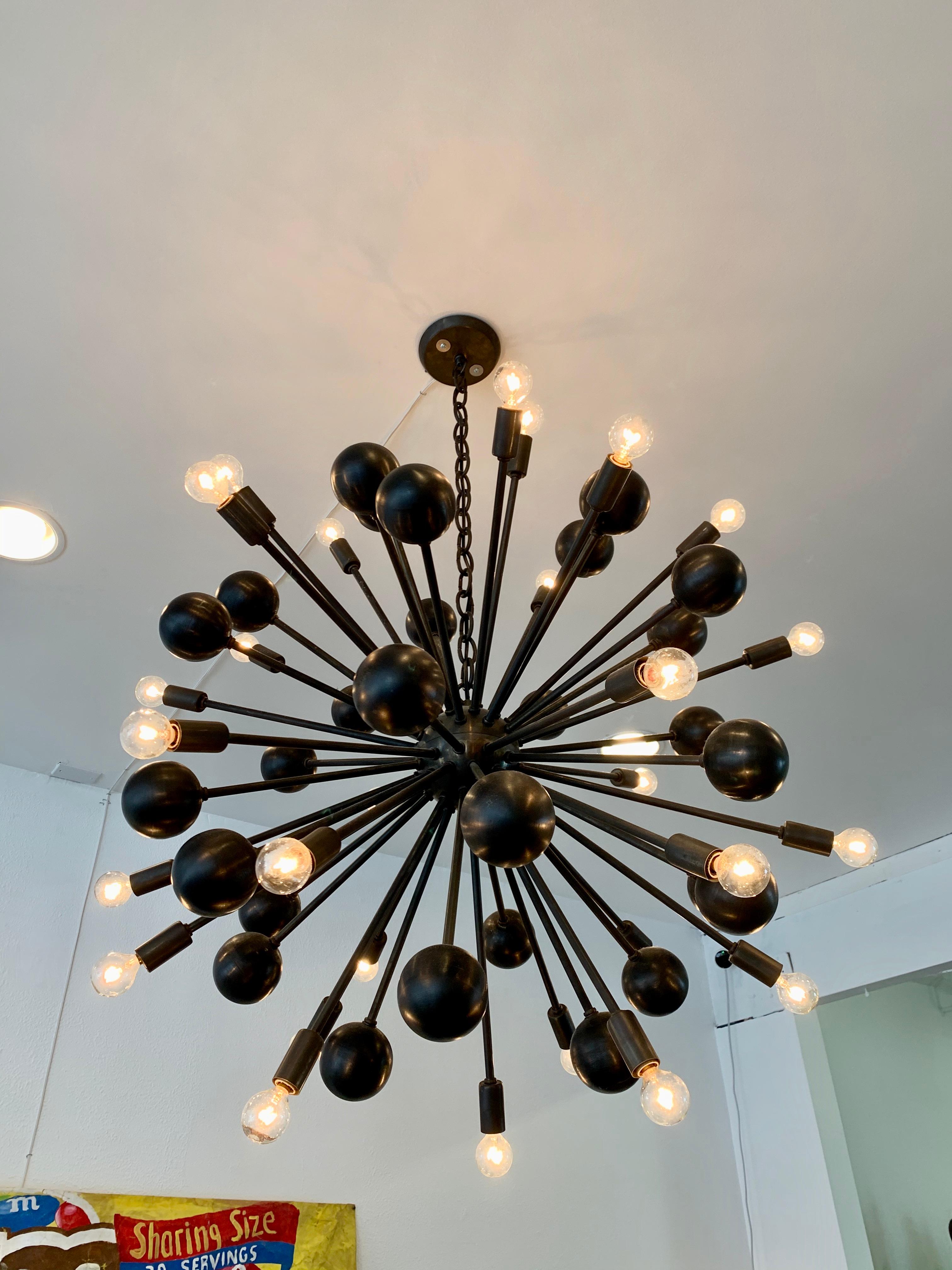 Giant 60-Arm Sputnik Chandelier In Good Condition For Sale In Los Angeles, CA