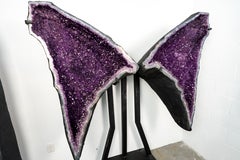 Giant 6.6 Ft. Purple Amethyst Geode Wings with Sparkly Crystal Points