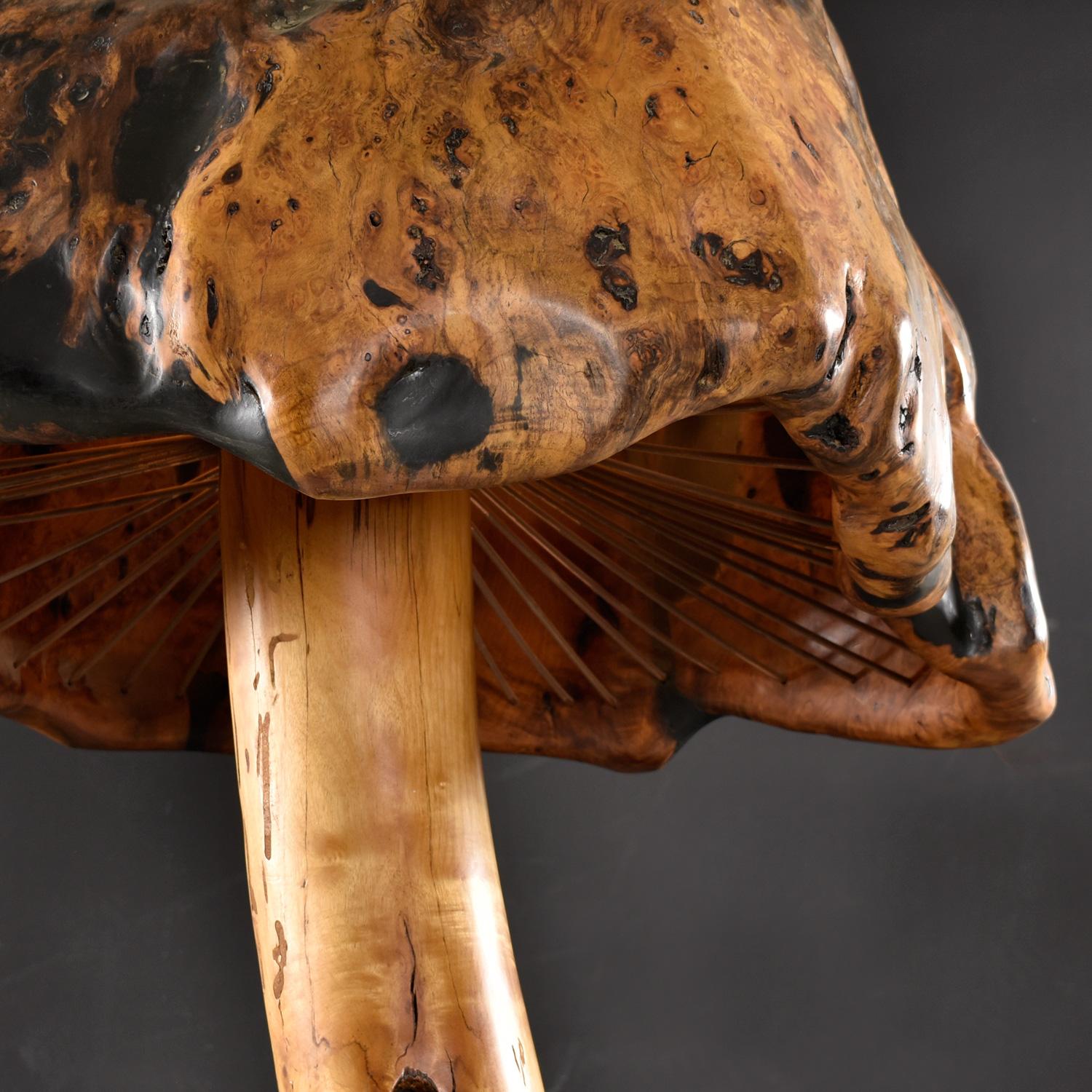 Giant 8-Foot Tall Tree Trunk Mushroom Floor Lamp with Burl Knot Wood Shade 1