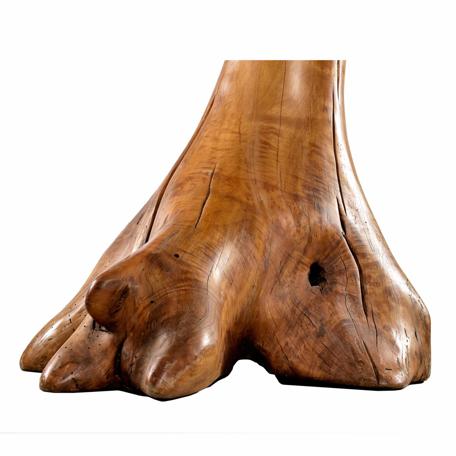 Giant 8-Foot Tall Tree Trunk Mushroom Floor Lamp with Burl Knot Wood Shade 6