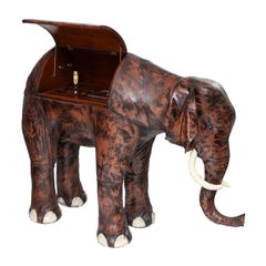 Giant Abercrombie and Fitch Leather Elephant Bar