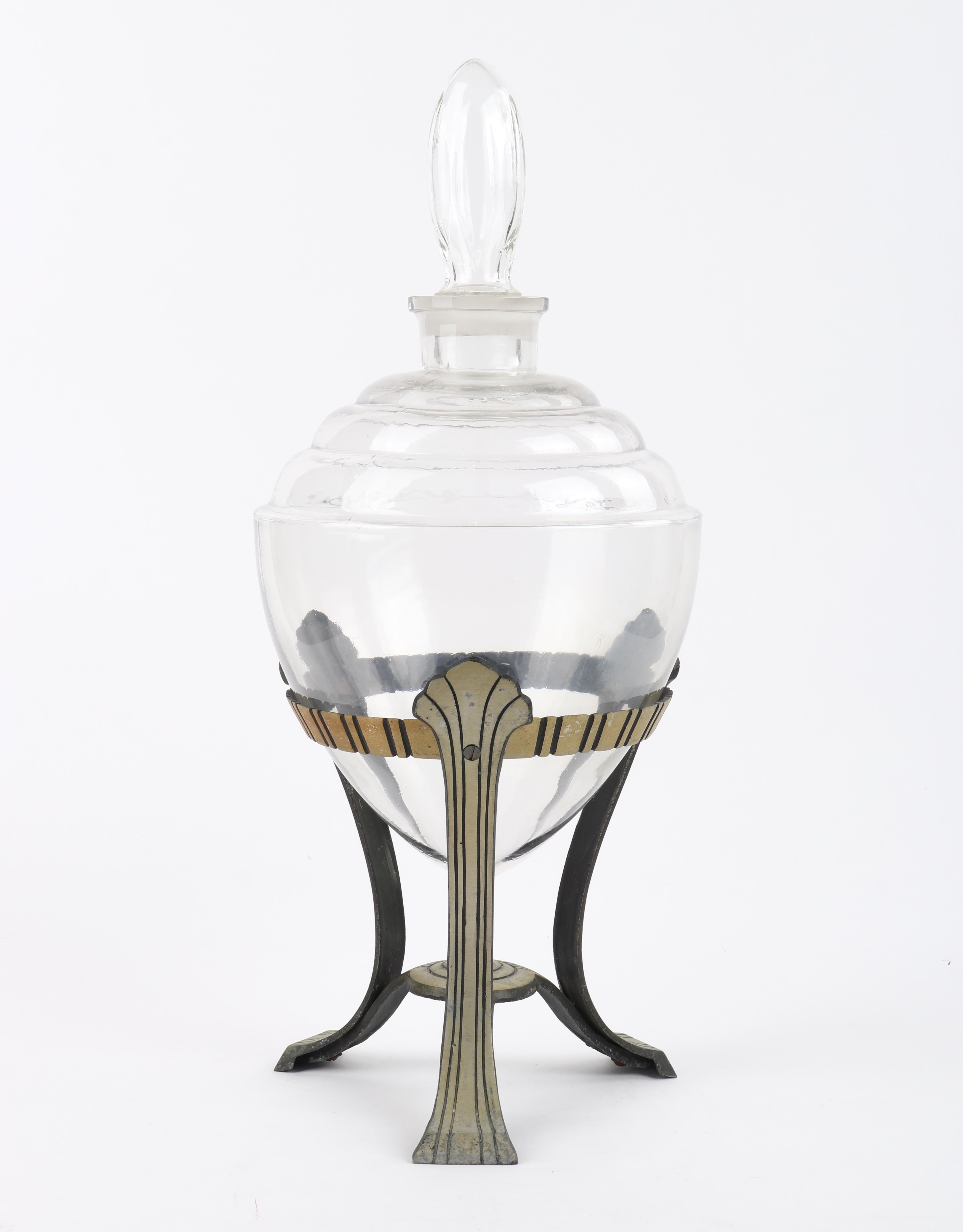 Riesiger antiker Factice Parfüm-Apotheker-Urnenständer aus Kunstglas (Glas) im Angebot