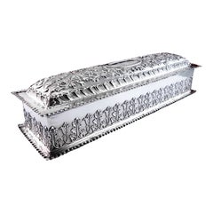 Giant Antique Edwardian Solid Silver Jewellery Box - Mappin & Webb Ltd 1901