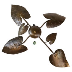 Giant Antique Leaf Brass Ceiling Lamp
