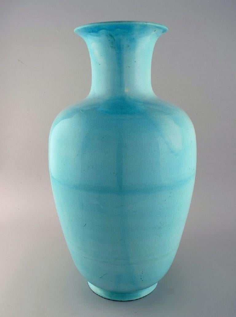 Giant Antique Zsolnay Floor Vase in Glazed Ceramics, Dated 1891-1895 For Sale 1