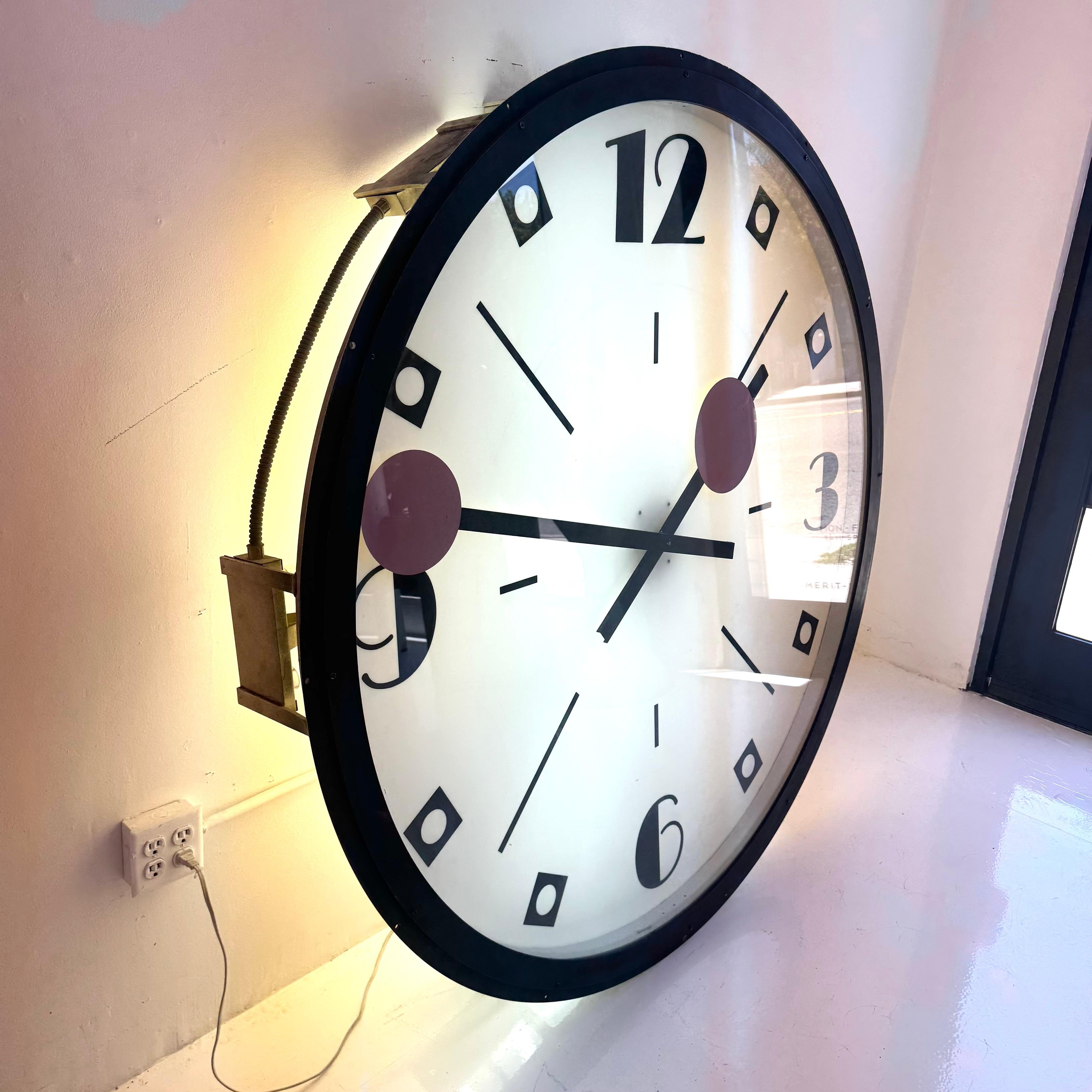 Giant Art Deco Bank Clock, 1940s New York For Sale 5