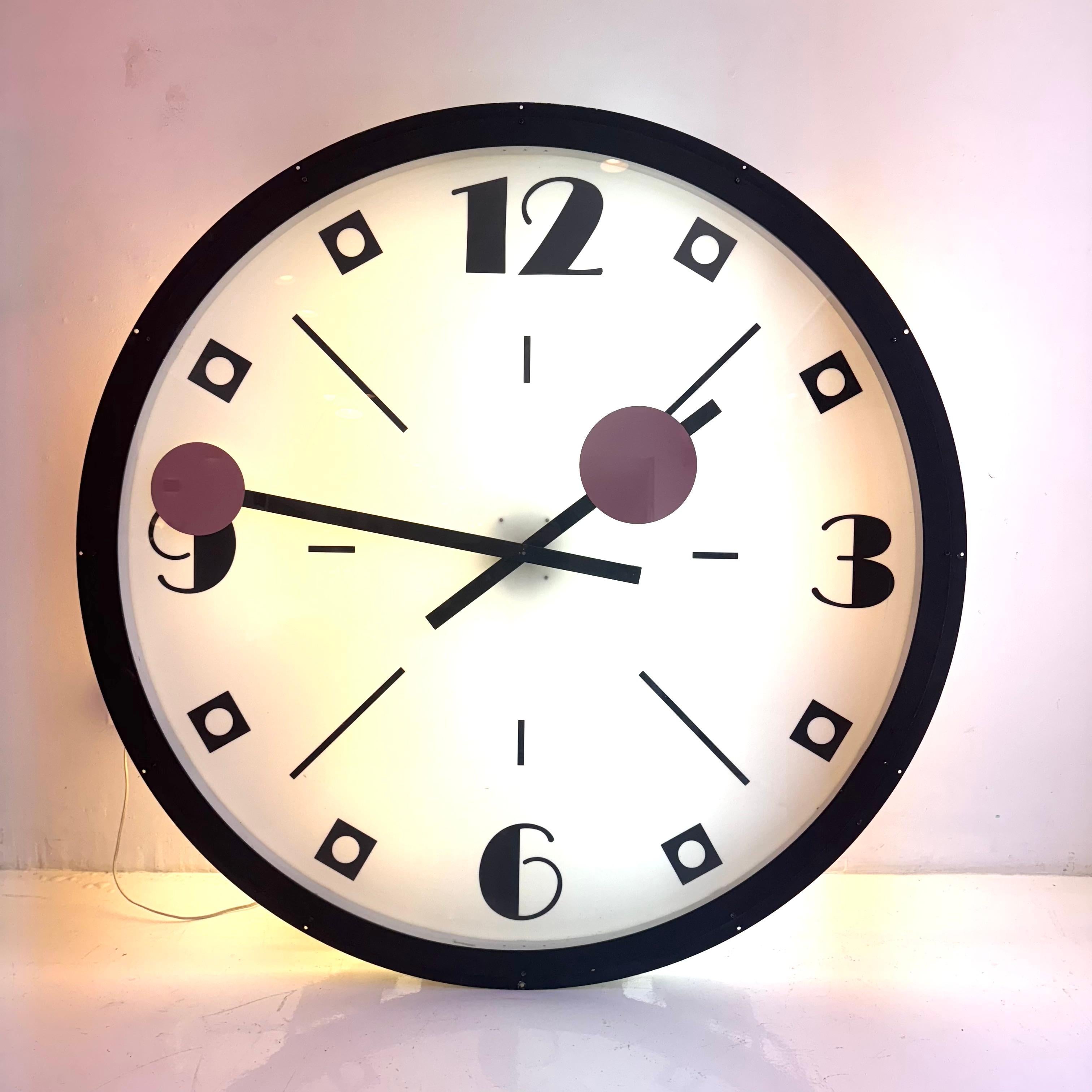 American Giant Art Deco Bank Clock, 1940s New York For Sale