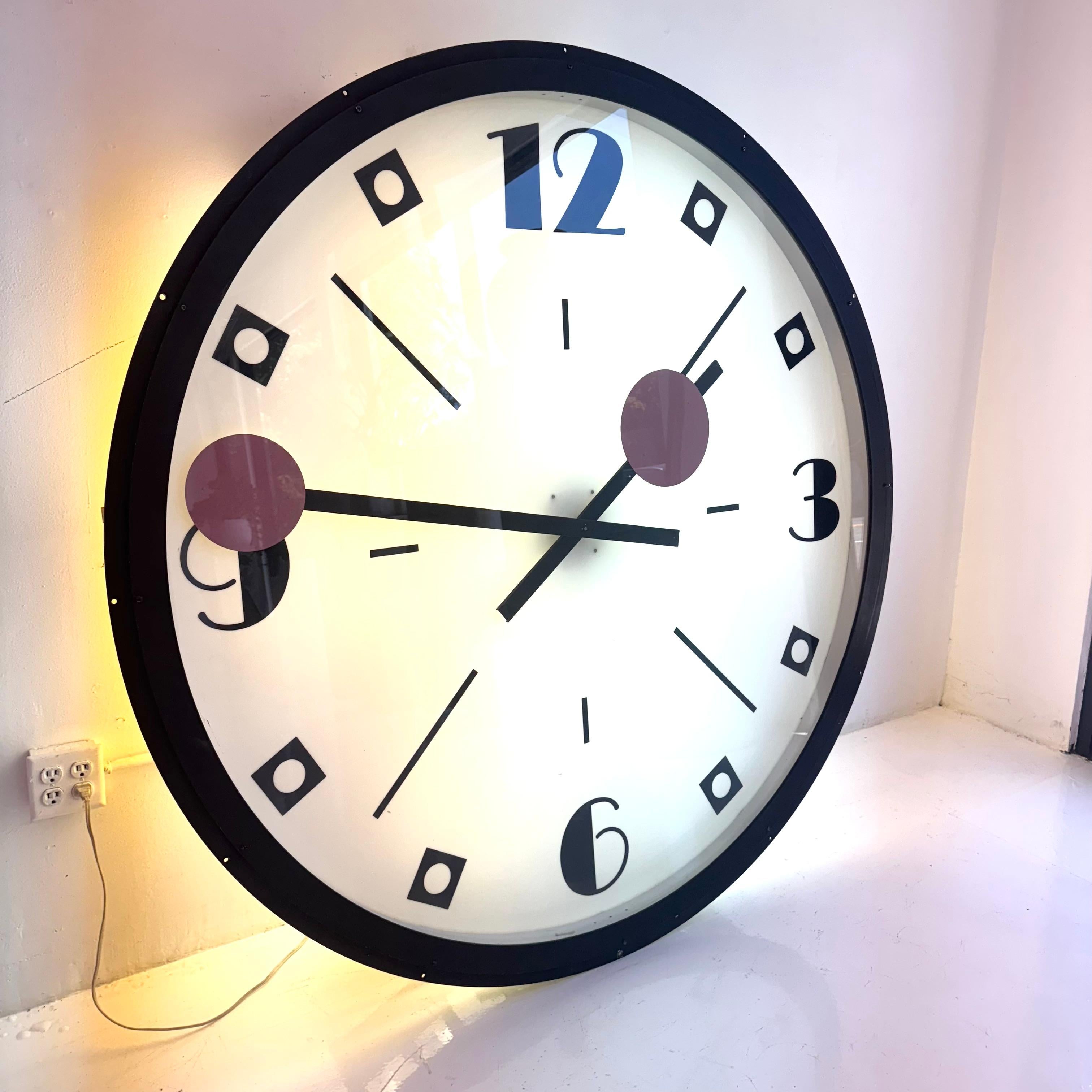 Mid-20th Century Giant Art Deco Bank Clock, 1940s New York For Sale