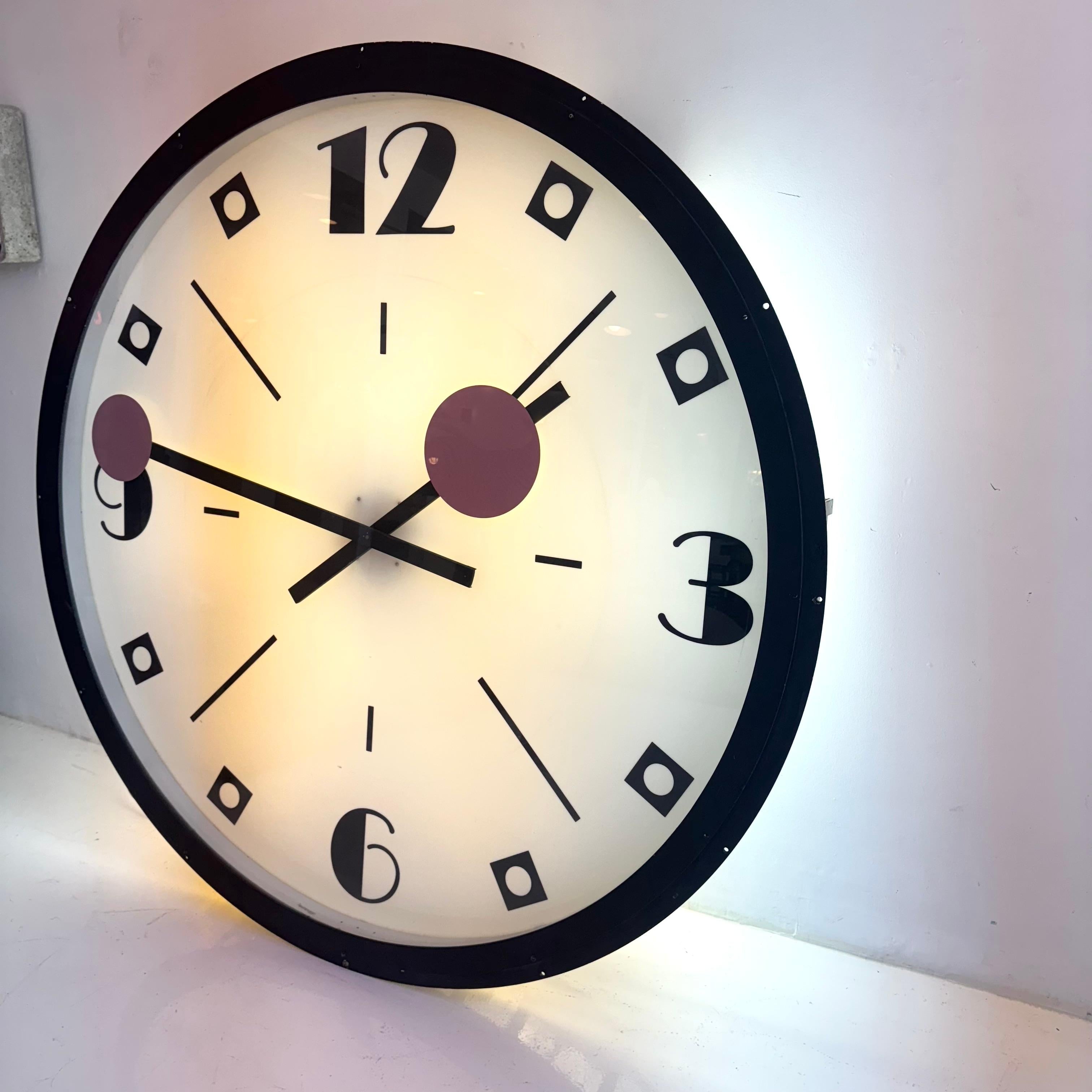Aluminum Giant Art Deco Bank Clock, 1940s New York For Sale