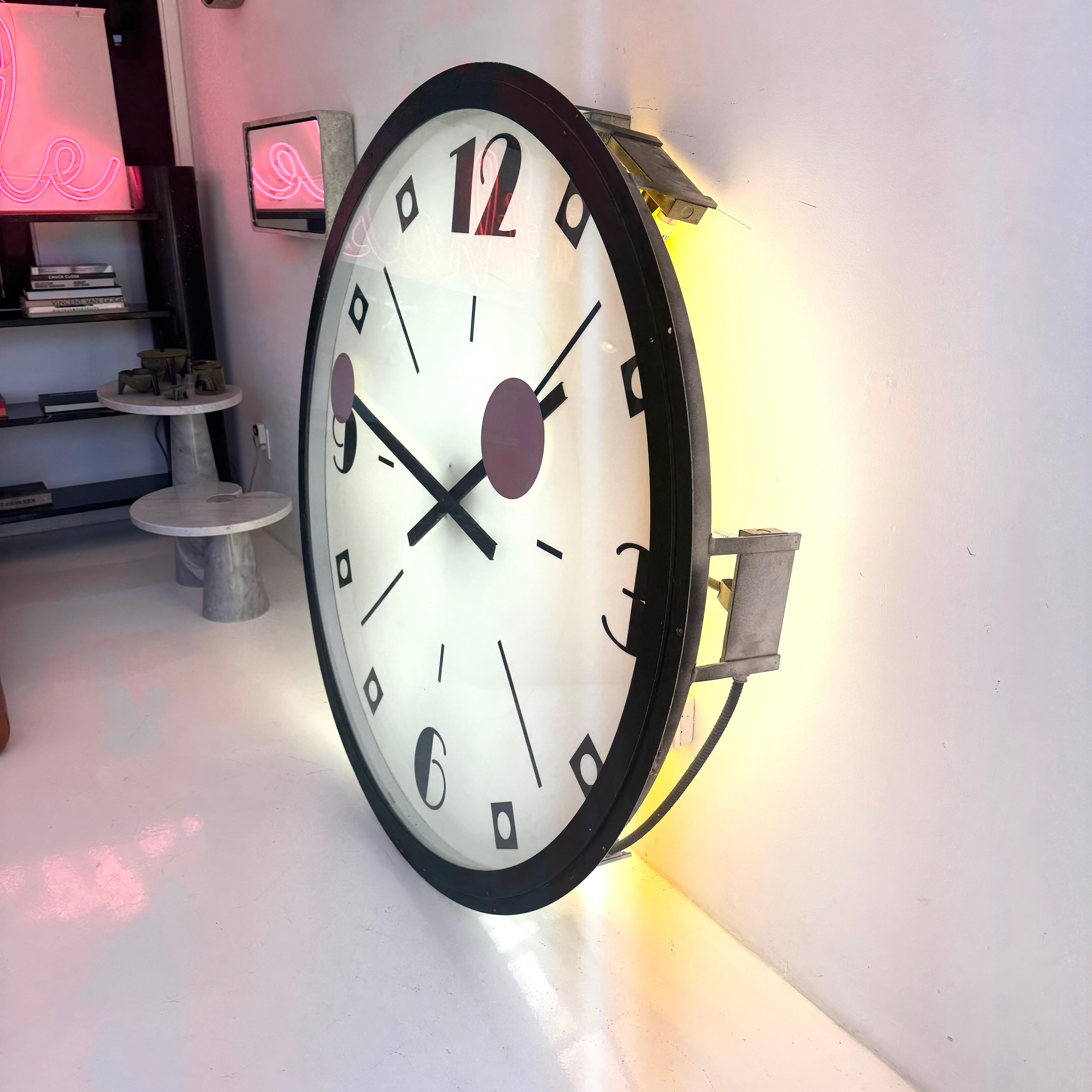 Giant Art Deco Bank Clock, 1940s New York For Sale 1