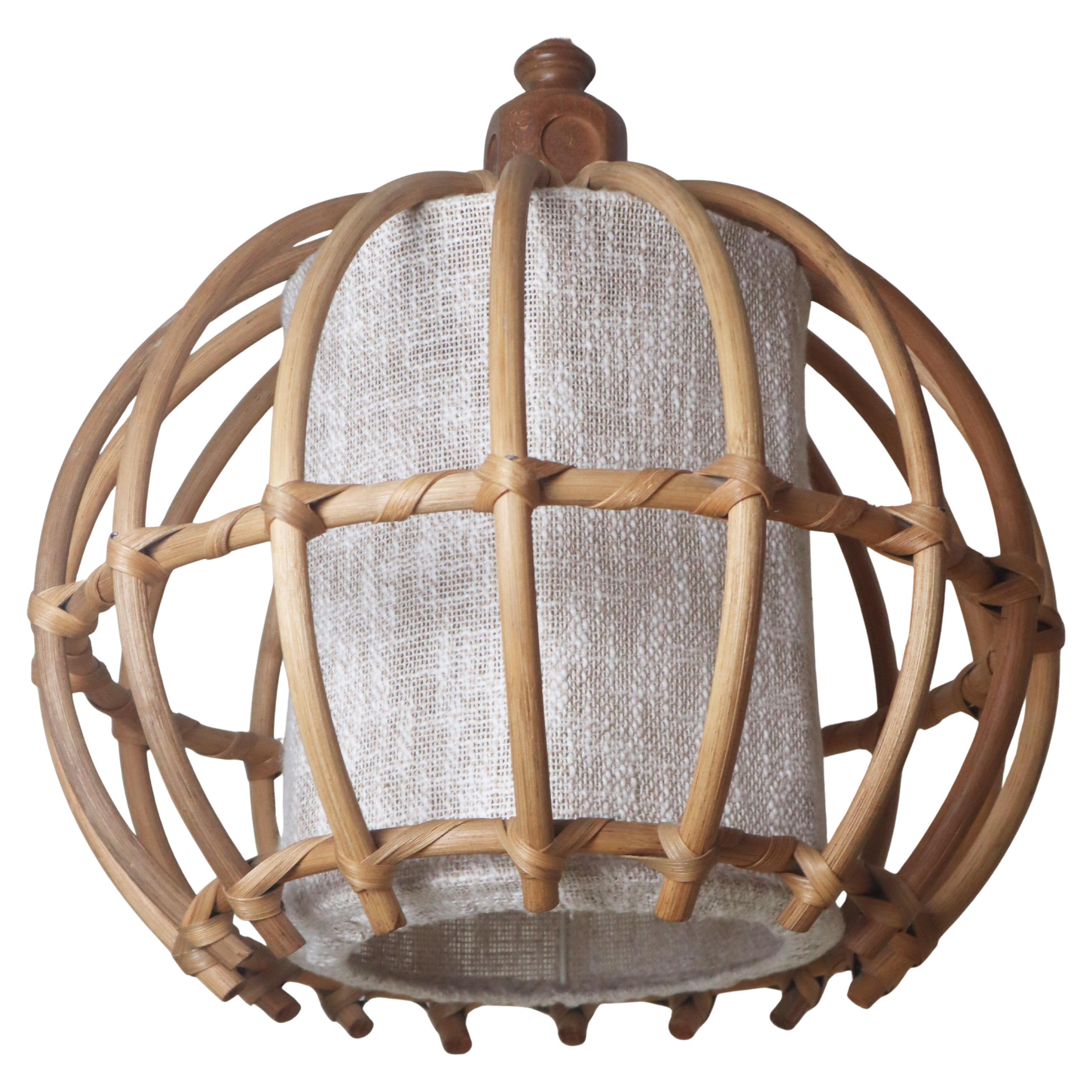 Giant Bamboo Globe Boho Pendant Lamp, Italy, 1970s For Sale