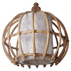 Giant Bamboo Globe Boho Pendant Lamp, Italy, 1970s