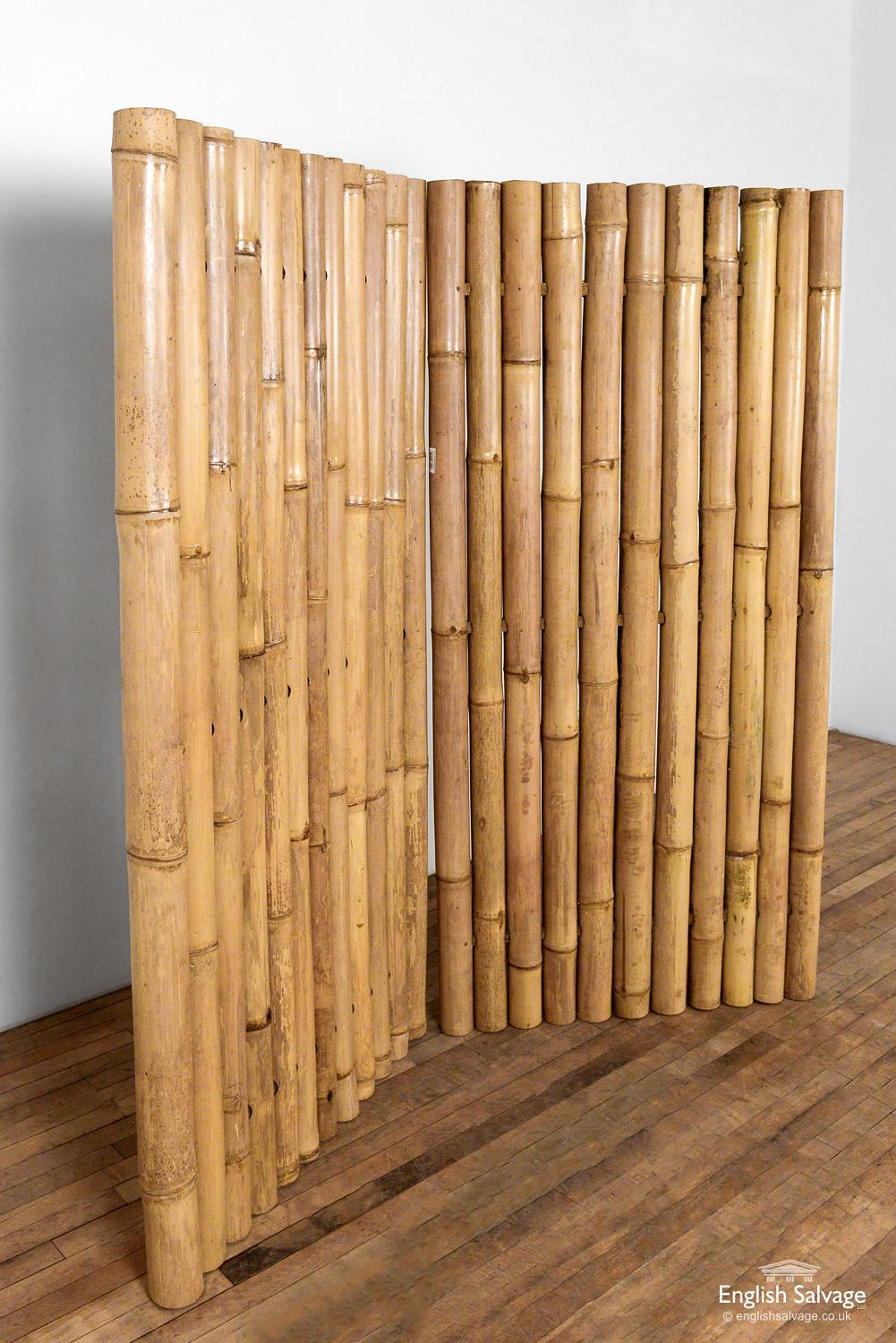 Large fence panels / screening made from giant bamboo canes. These make striking natural dividers or panels to separate or screen off areas of the garden.