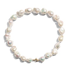 Collana gigante barocca con perle e diamanti in oro giallo