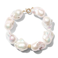 Riesiges barockes Flammenperlen-Armband aus Gelbgold