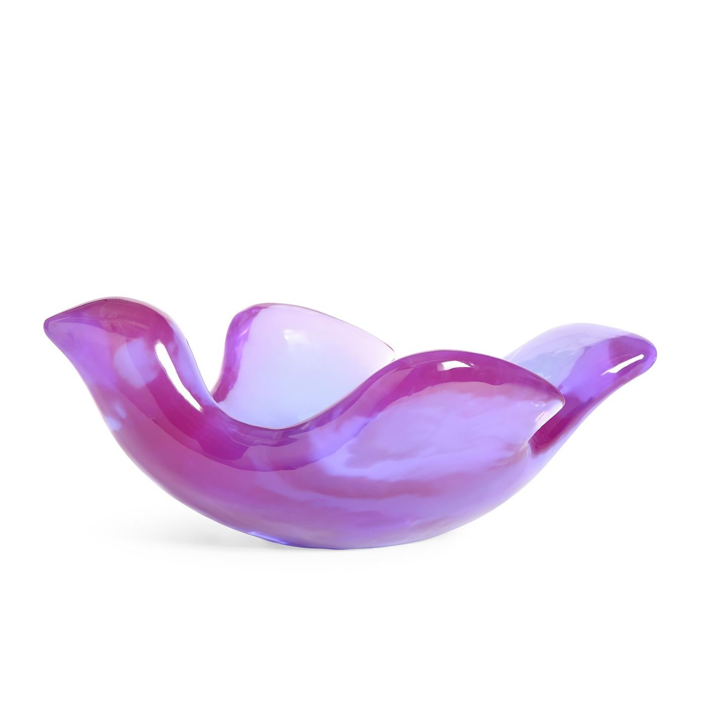 Surreal size. A mesmerizing must-have in solid purple acrylic, our giant bird bowl looks fab anchoring a tablescape or makes a captivating catchall on an entryway console.

Our oversized acrylic sculptures start their journey in our Soho pottery
