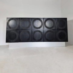 Giant Black Brutalist Highboard by Musterring, 1980s
