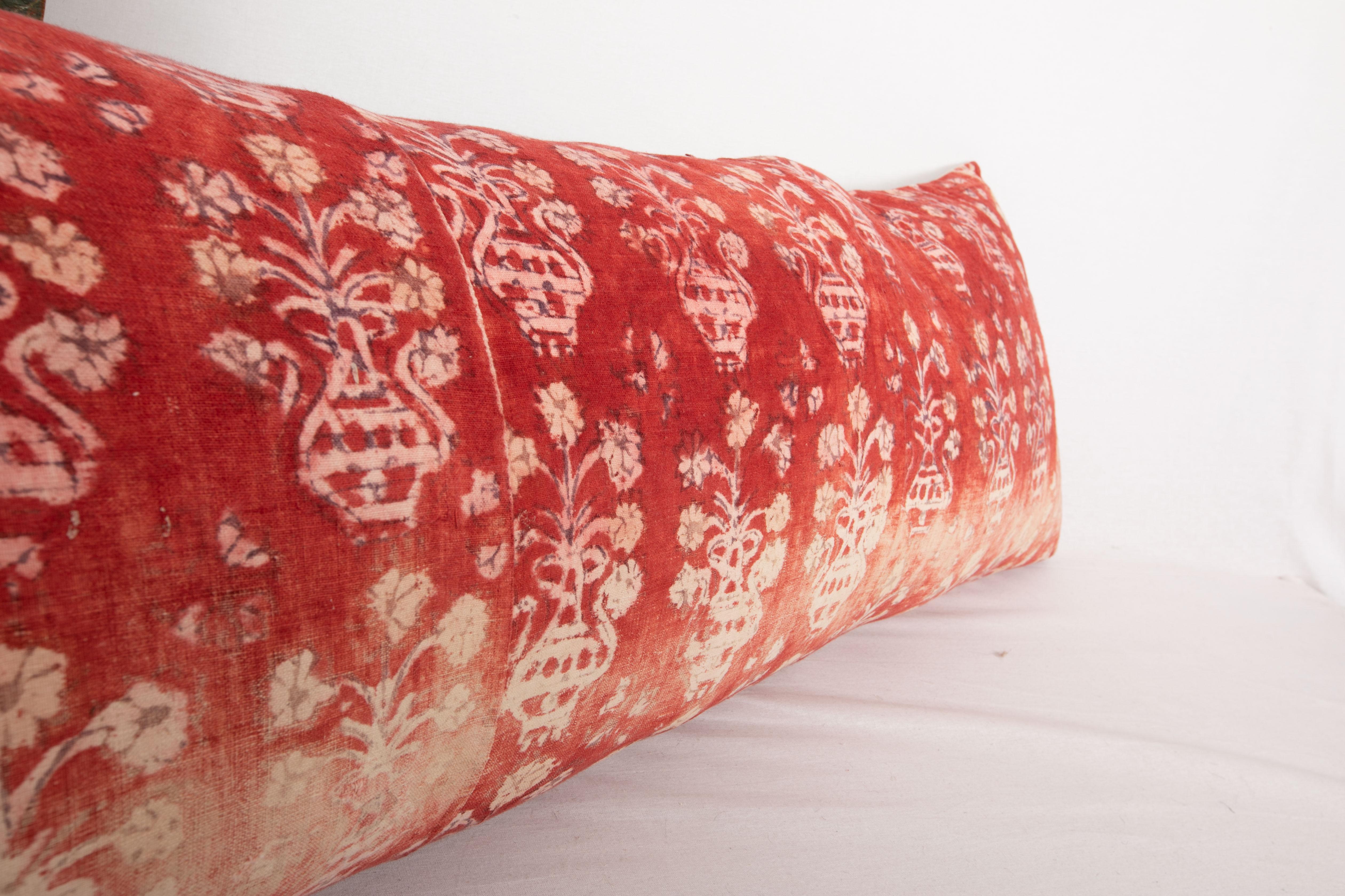 Rustic Giant Block Printed Pillow Cover, Western Anatolia, Turkey, E 20th C. For Sale