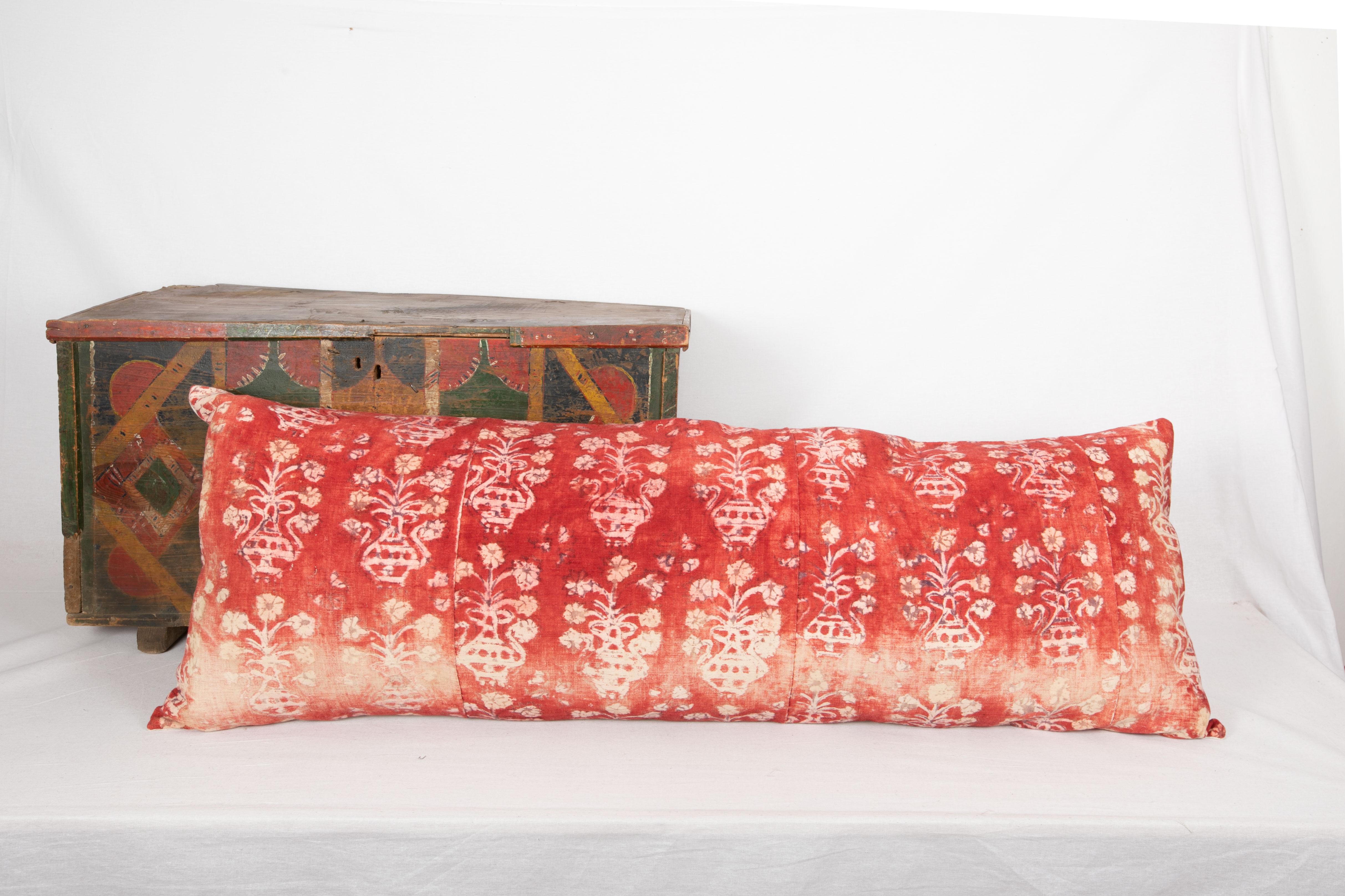 Kalamkari Giant Block Printed Pillow Cover, Western Anatolia, Turkey, E 20th C. For Sale