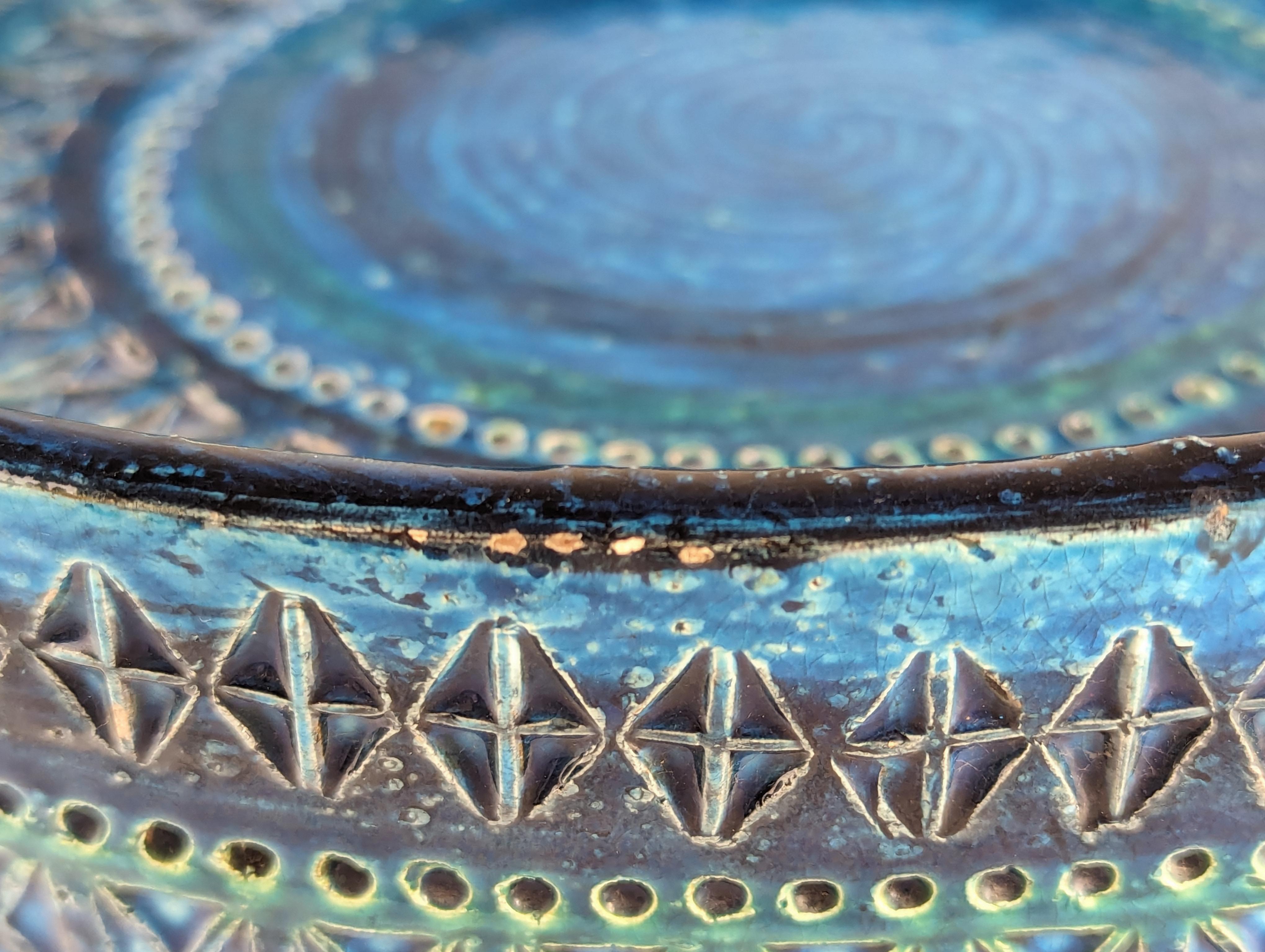 Giant blue ceramic ashtray by Aldo Londi for Bitossi For Sale 3