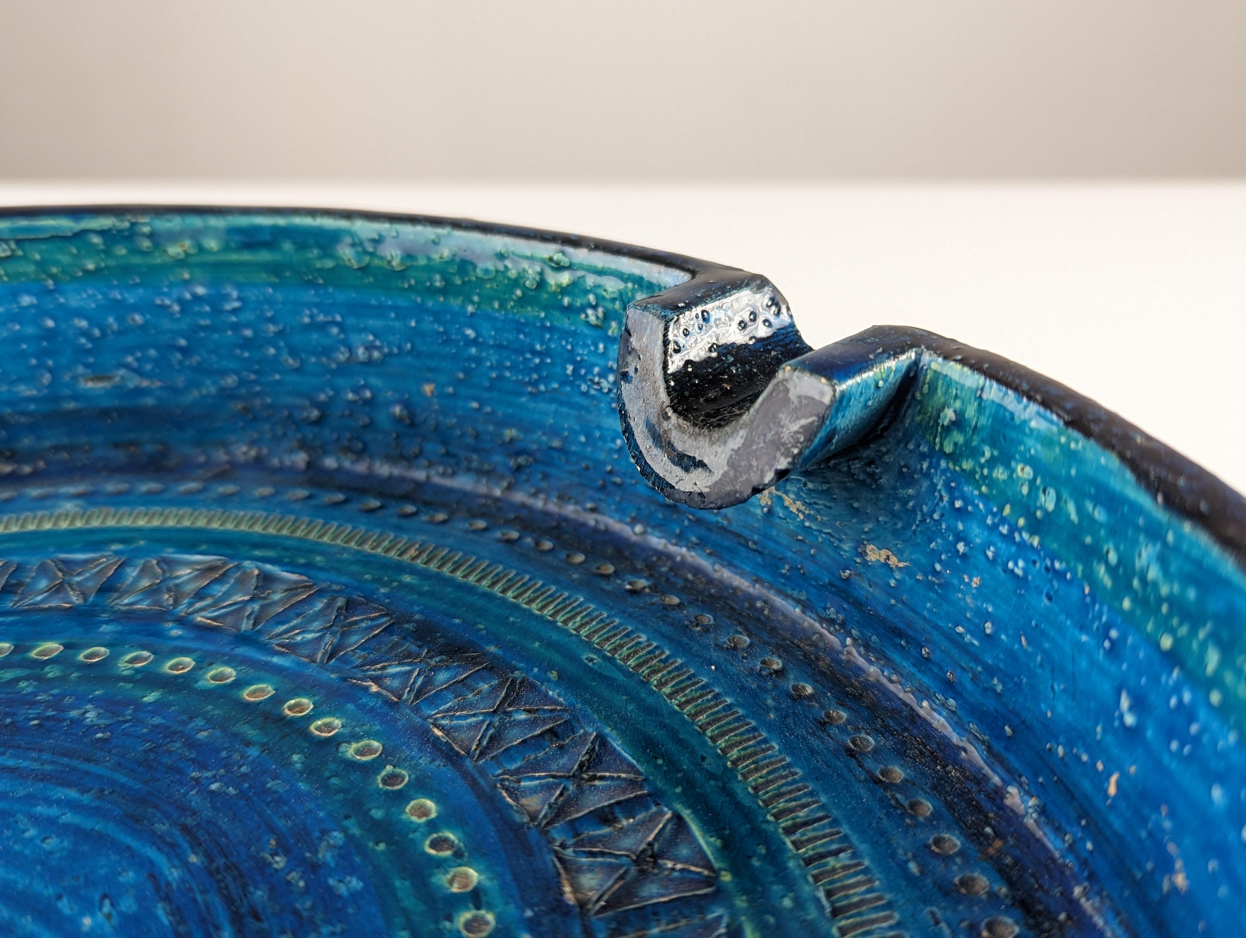 Großer blauer Keramikkrug von Aldo Londi für Bitossi im Angebot 1