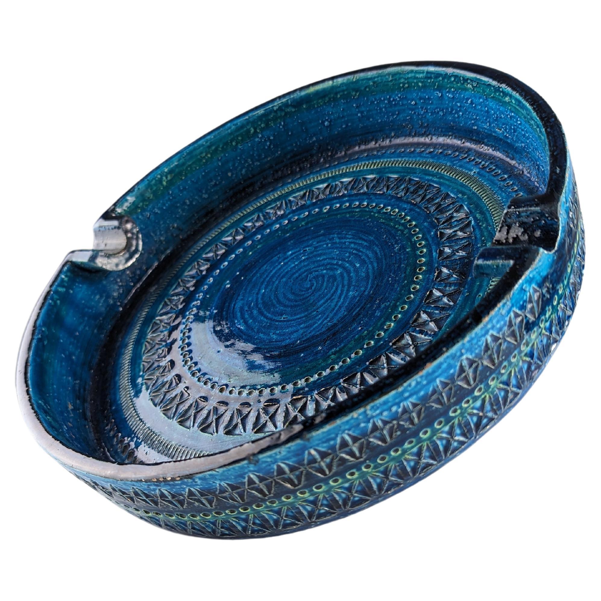 Großer blauer Keramikkrug von Aldo Londi für Bitossi im Angebot