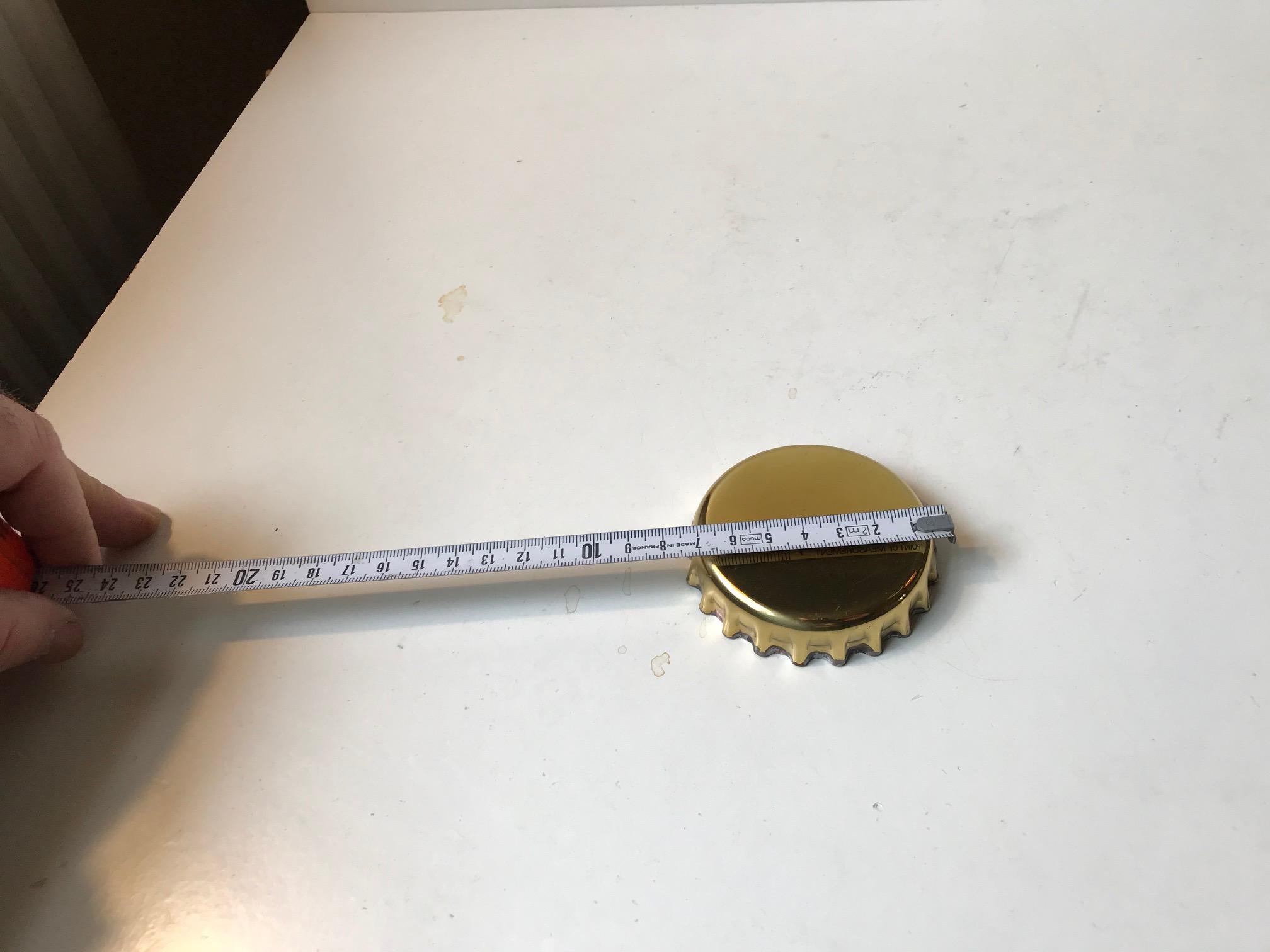 Modern Giant Bottle Cap Opener in Brass from Georg Jensen, 1980s