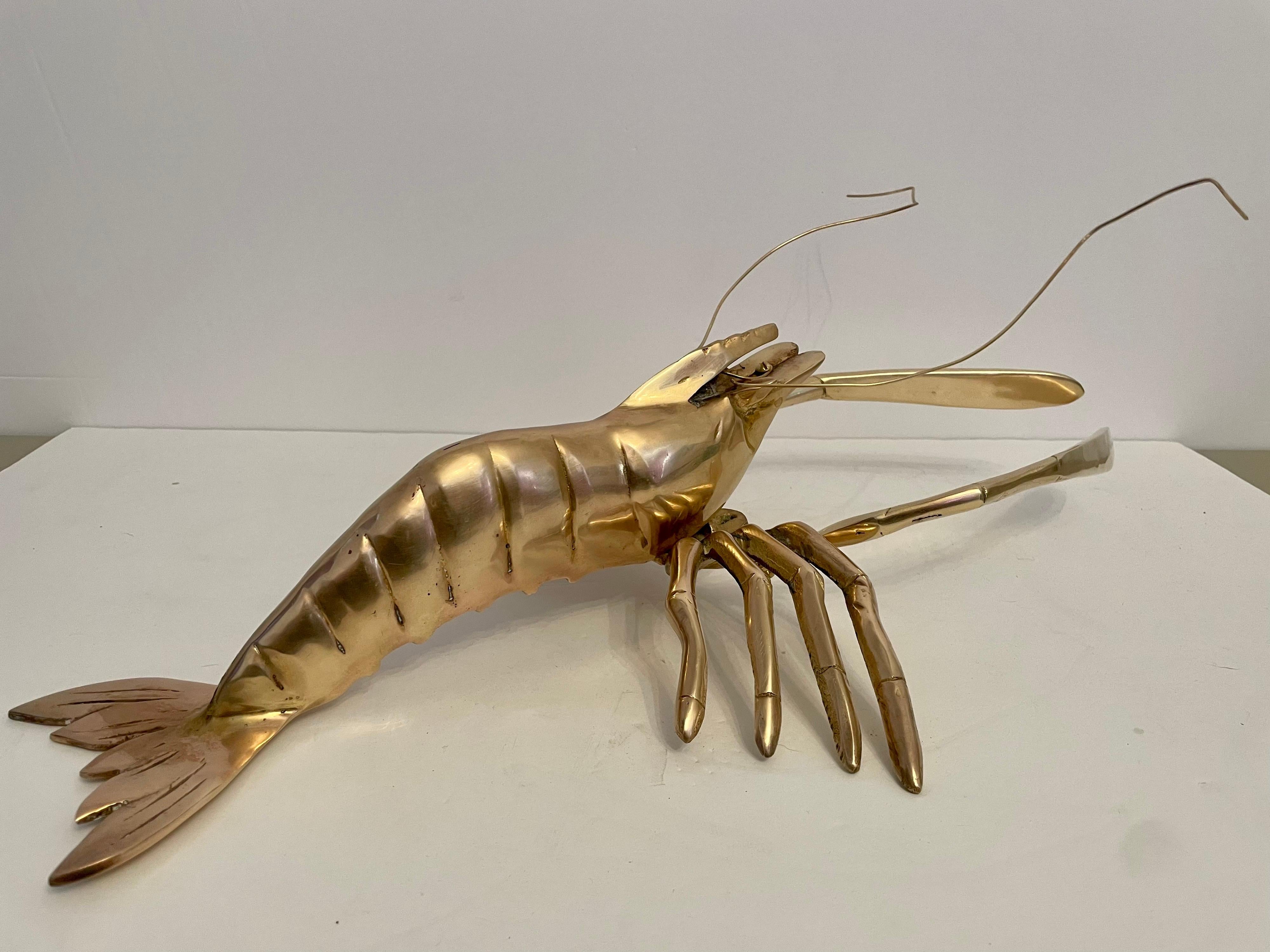 Giant Brass Crawfish Nautical Sculpture For Sale 2