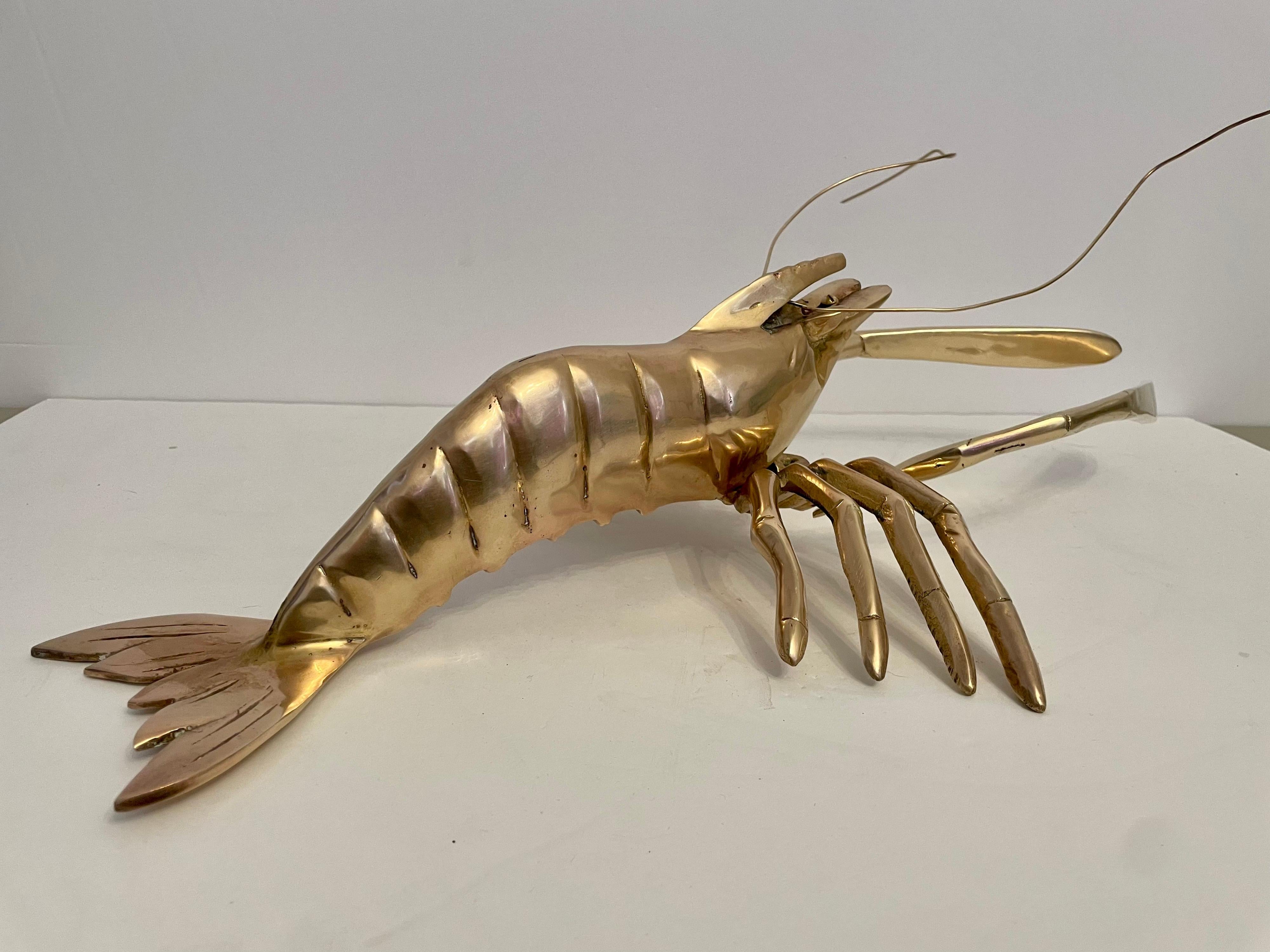 Giant Brass Crawfish Nautical Sculpture For Sale 3