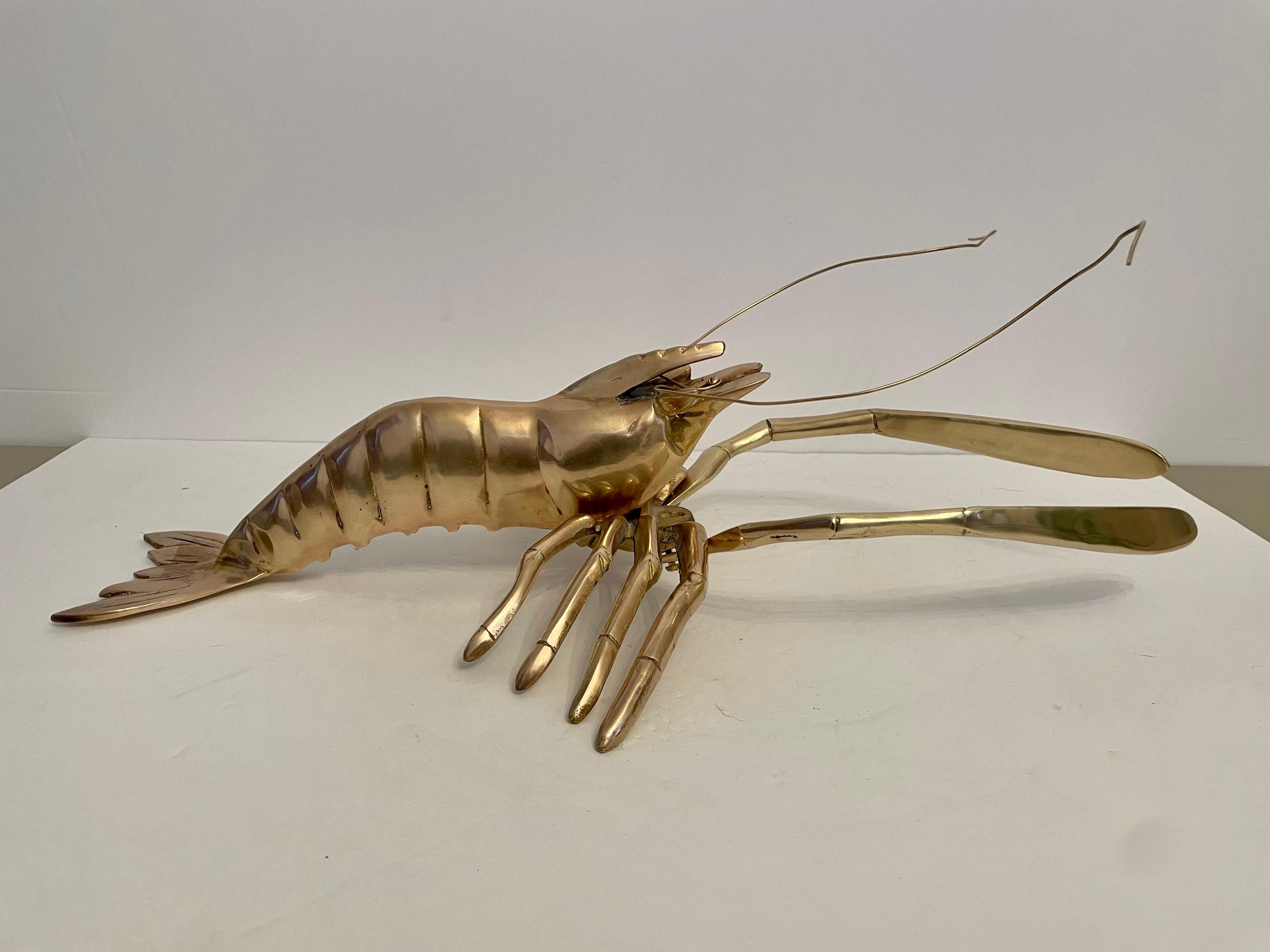 Giant Brass Crawfish Nautical Sculpture For Sale 7