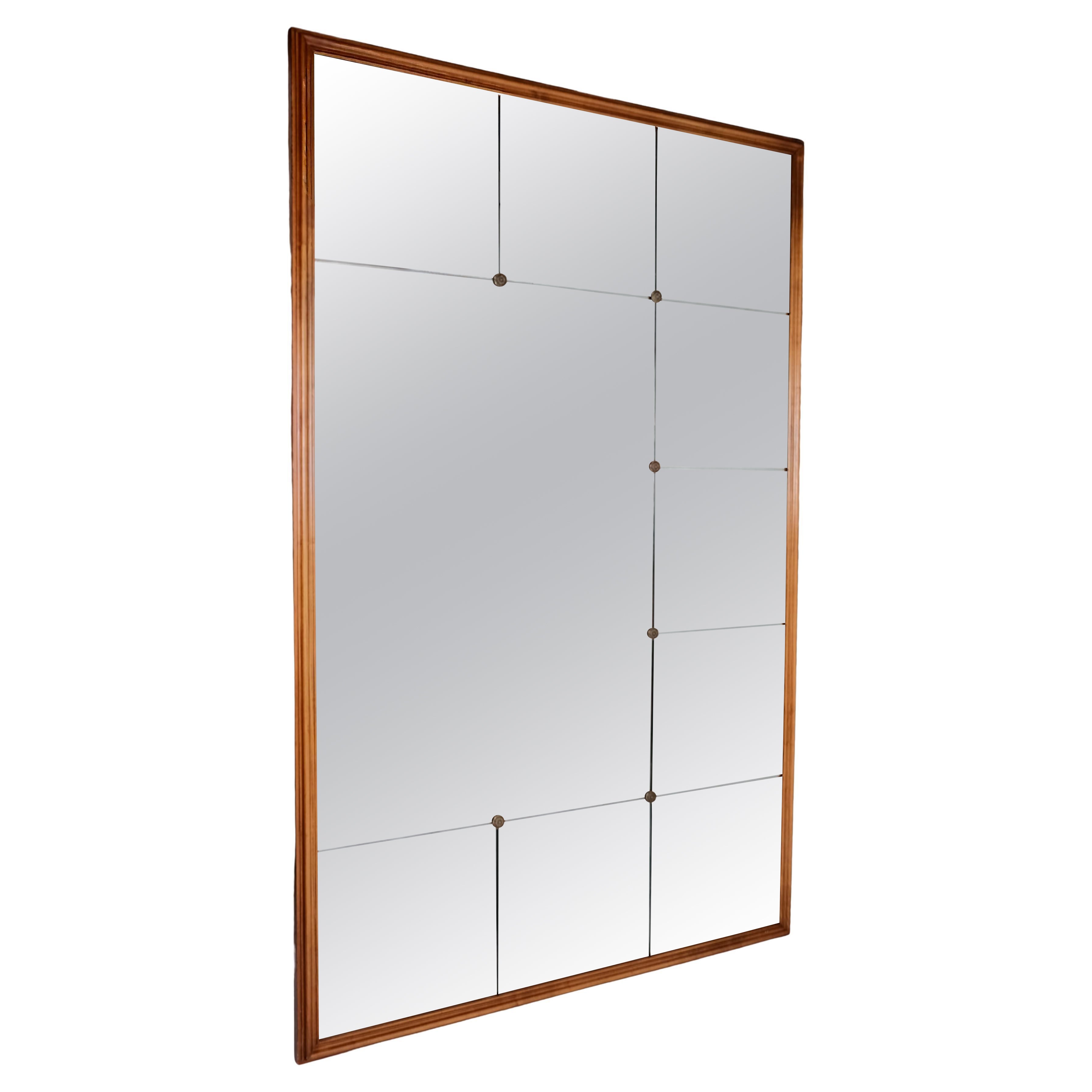 Specchio gigante in stile brasserie, realizzato su misura in Francia, anni '60