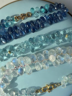 Giant Brazil Aquamarine drop 18K Diamond Necklace