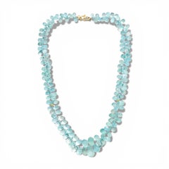 Giant Brazil Aquamarine drop 18K Diamond Necklace